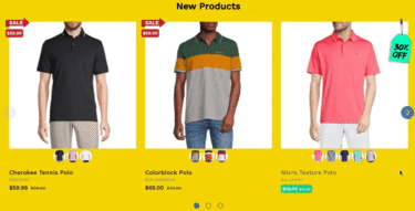 Product feeds with grid and carousel formats, along with customizable color settingsProduct feeds with grid and carousel formats, along with customizable color settings